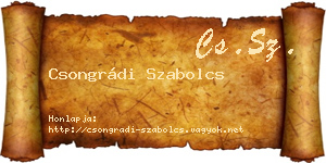 Csongrádi Szabolcs névjegykártya